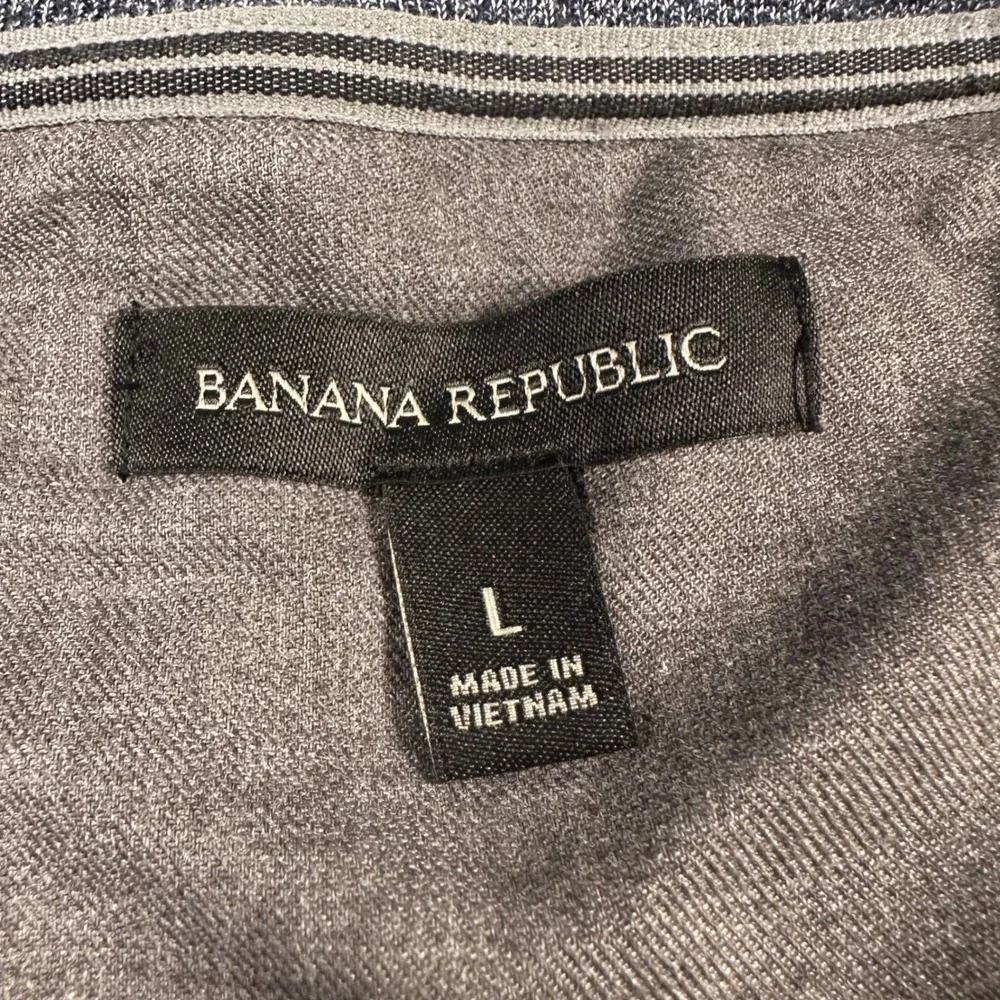 Banana Republic Mens Large Navy Blue Heather Long Sleeve Crewneck Pullover Top